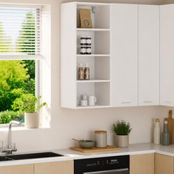 Wall-Mounted White Kitchen Storage Cabinet, 40 x 29.5 x 100 cm