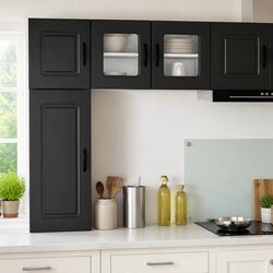 Black Engineered Wood Kitchen Cabinet with Storage 40x31x40cm