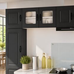Engineered Wood Kitchen Cabinet Panel, Black 40x31x40cm
