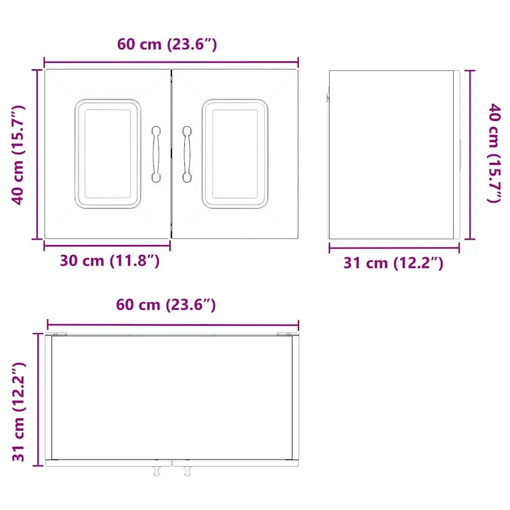 Dishwasher Panel Kitchen Cabinet White Engineered Wood Storage Unit 60x31x40cm