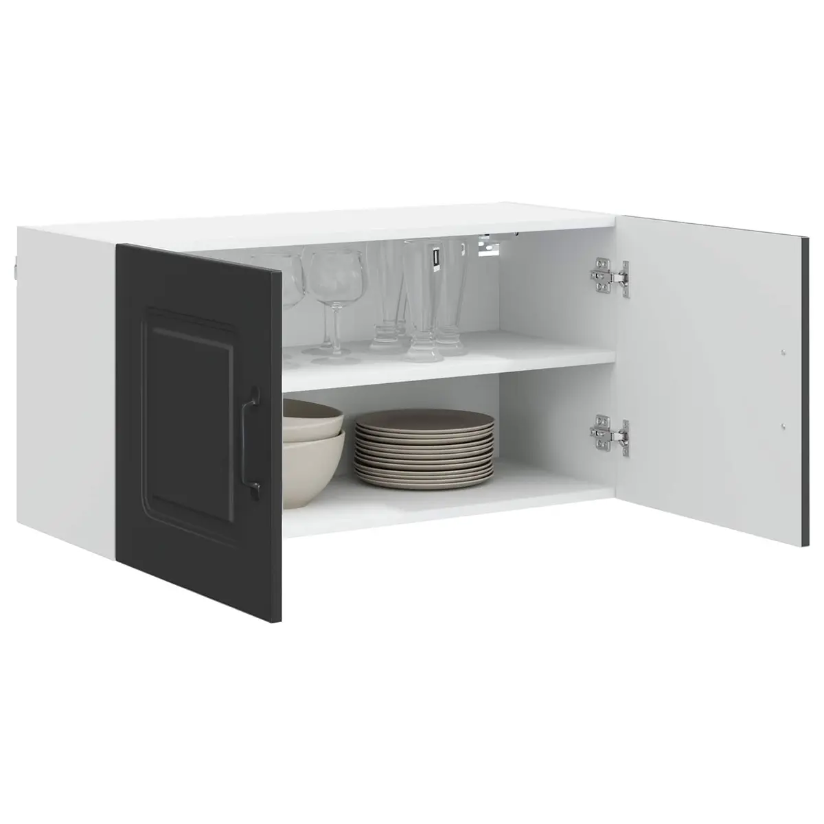 Kitchen Cabinet Engineered Wood Storage Black 80x31x40cm