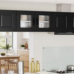 Engineered Wood Dishwasher Panel Kitchen Cabinet in Black