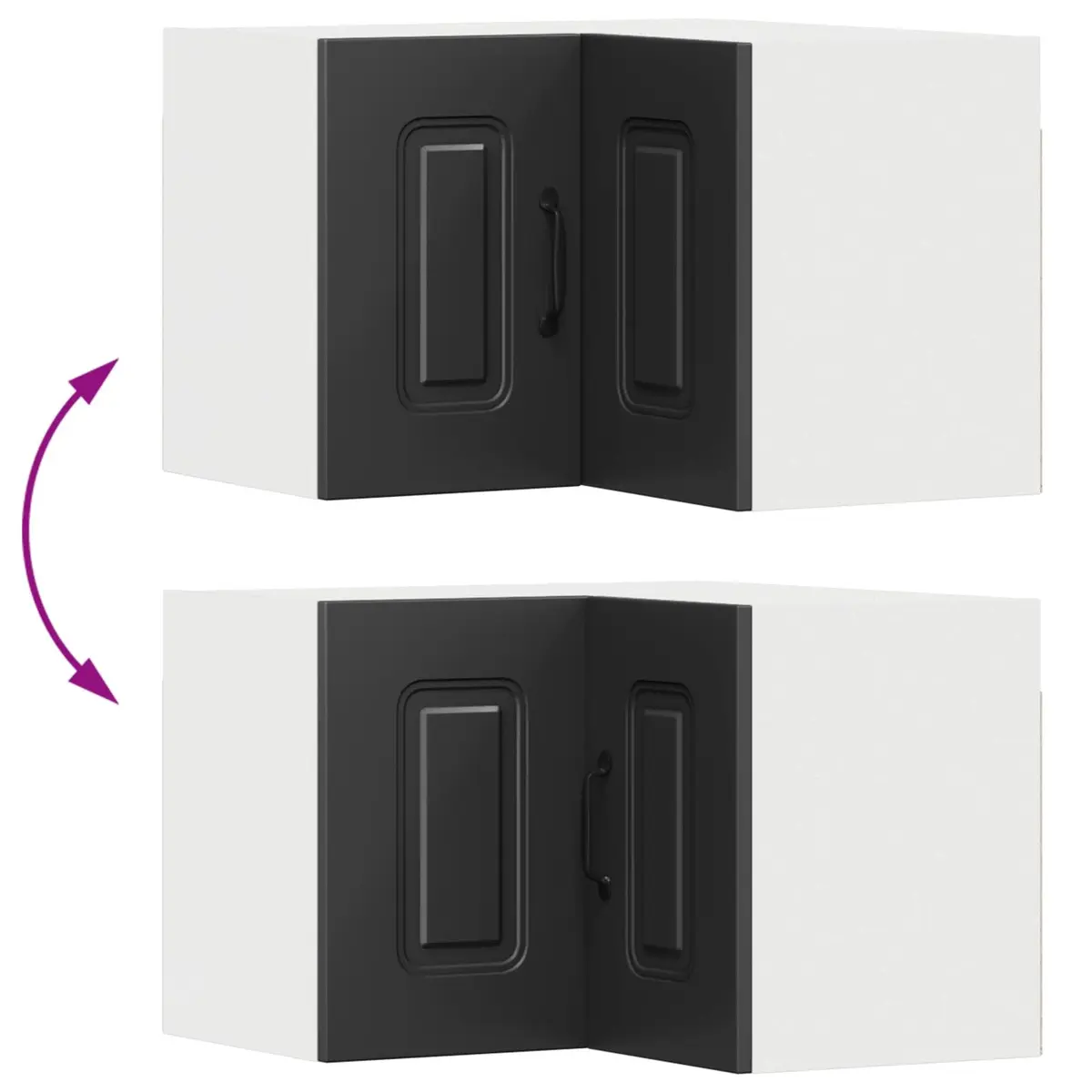 Kitchen Cabinet Black Engineered Wood Compact 57x57x40cm