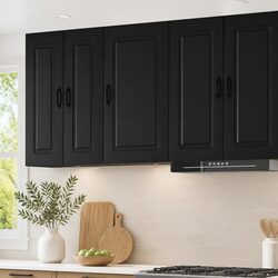 Dishwasher Panel Kitchen Storage Cabinet in Black 50x31x80cm