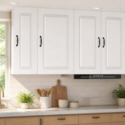Engineered Wood Storage Cabinet in High Gloss White 50x31x80cm