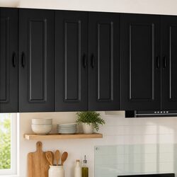 Black Engineered Wood Kitchen Cabinet Dimensions 60x31x80cm