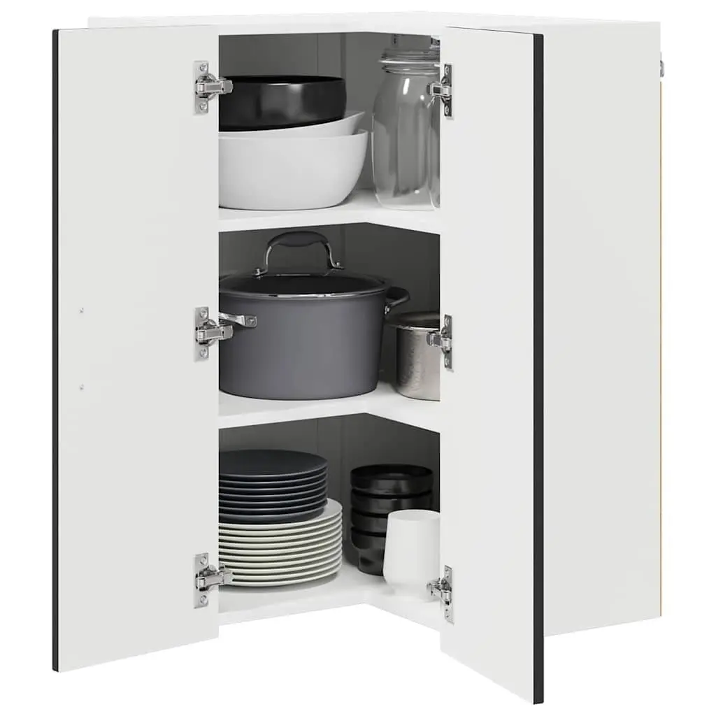 Kitchen Cabinet Engineered Wood Ample Storage Space Black