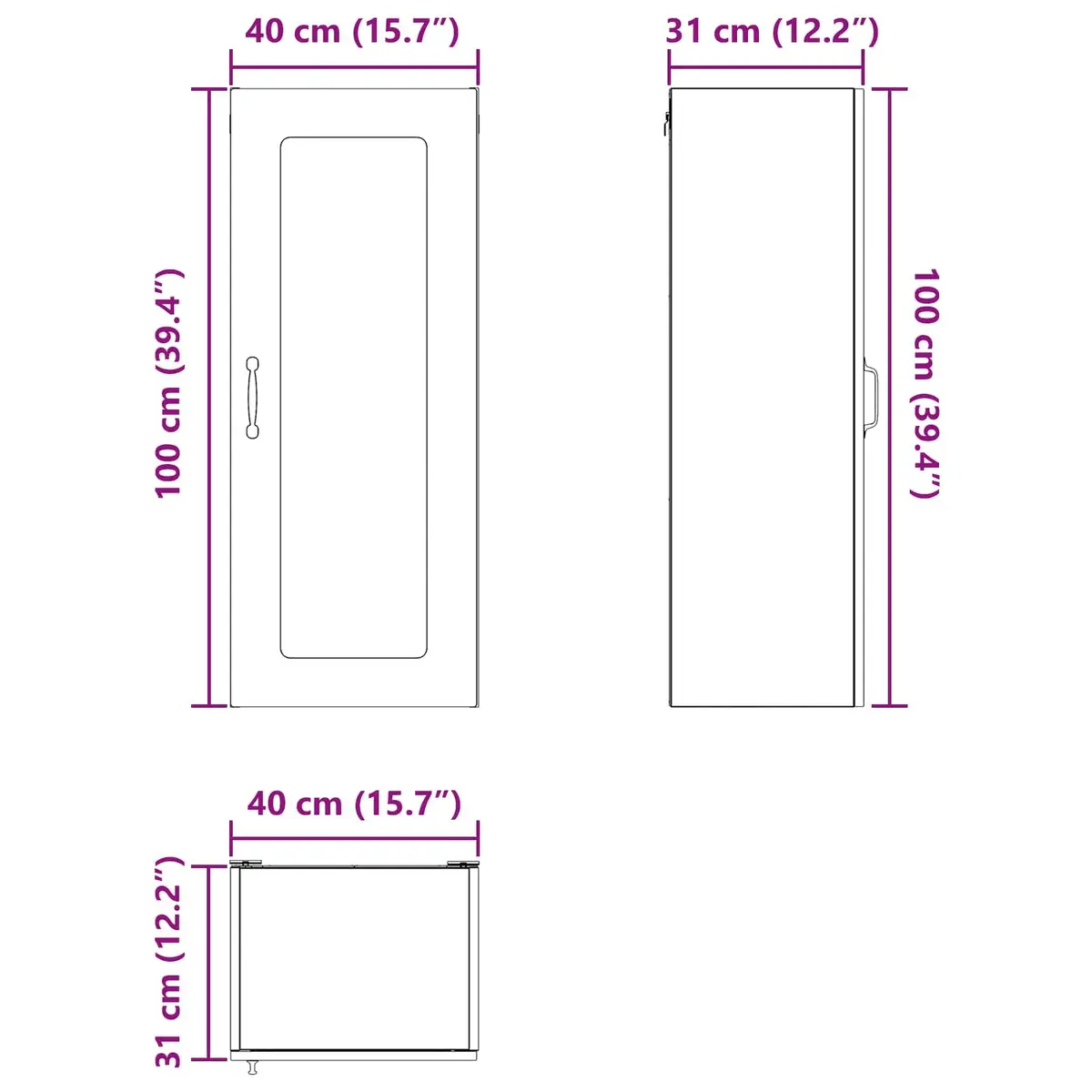 Kitchen Cabinet Engineered Wood Space-Saving 40x31x100cm White