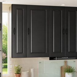 Engineered Wood Black Kitchen Dishwasher Panel Cabinet