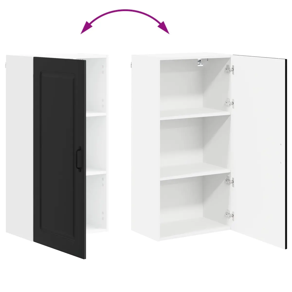 Kitchen Cabinet Engineered Wood Compact Storage 50 x 31 x 100 cm Black