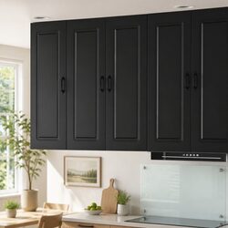 Black Engineered Wood Dishwasher Panel Cabinet