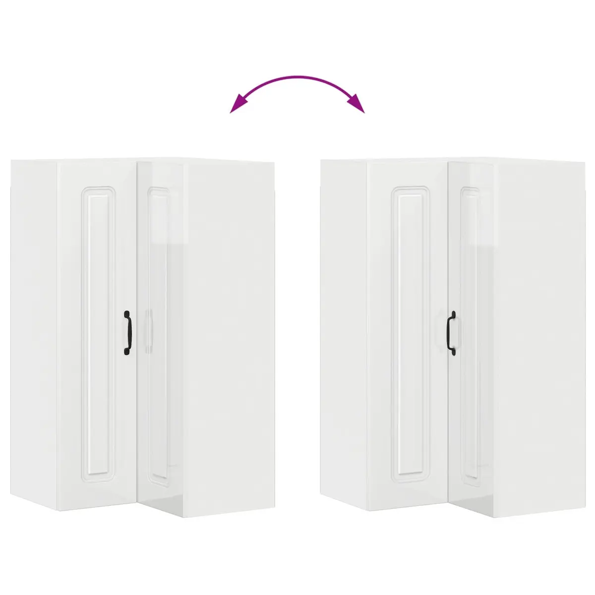 Kitchen Cabinet High Gloss White Compact 57x57x100cm