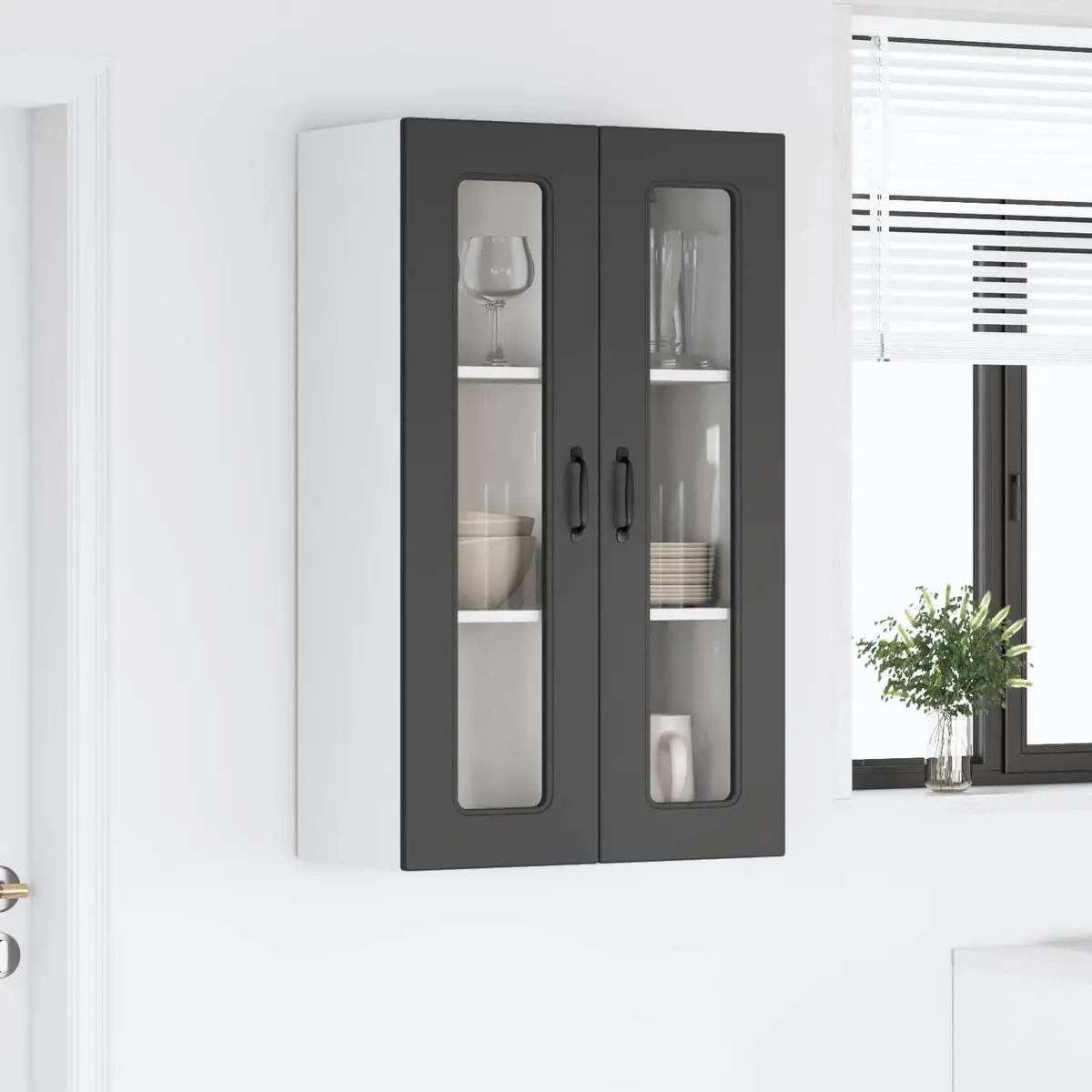 Dishwasher Panel Kitchen Cabinet Black Engineered Wood Storage Cupboard