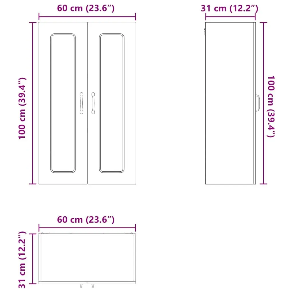 Dishwasher Panel Kitchen Storage Cabinet High Gloss White 60x31x100cm Engineered Wood