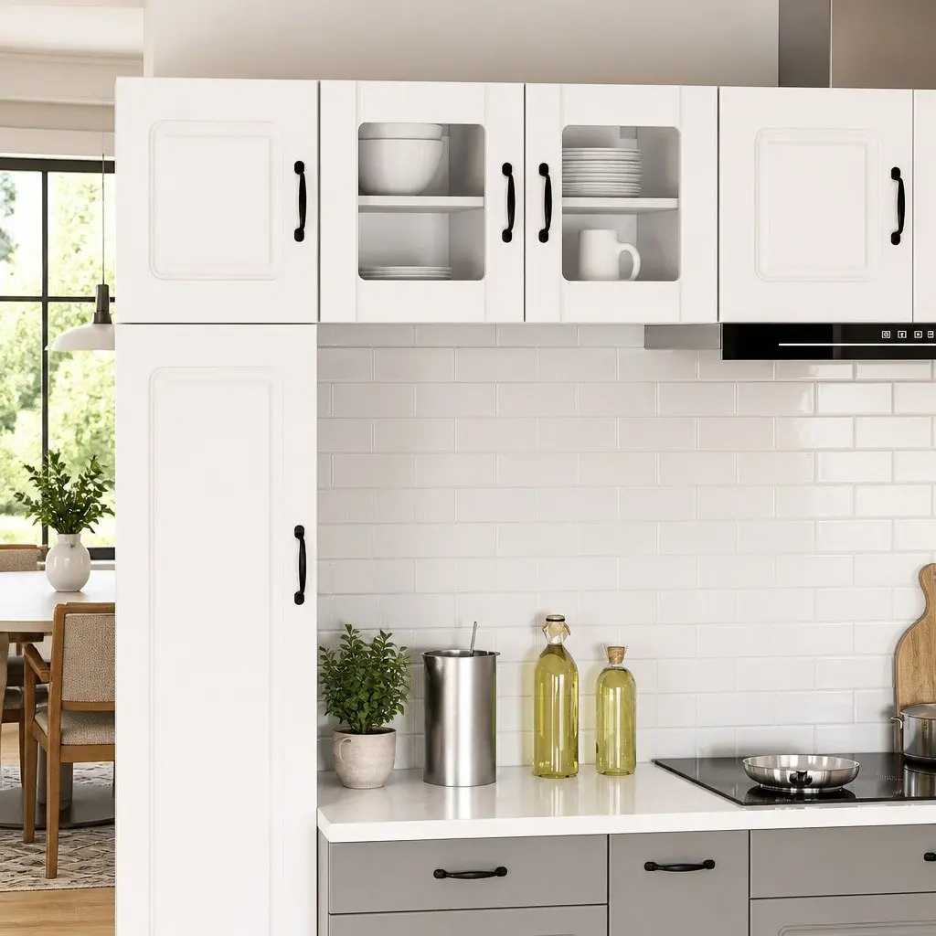 Wall Glass Cabinet Modern Engineered Wood White 40x31x40cm