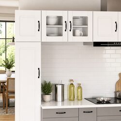 Engineered Wood Wall Glass Cabinet for Kitchen Use