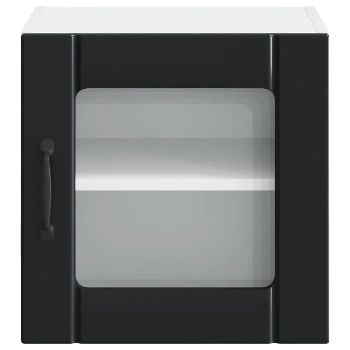 Wall Glass Cabinet Contemporary 2 Pieces Black 40 x 31 x 40 cm