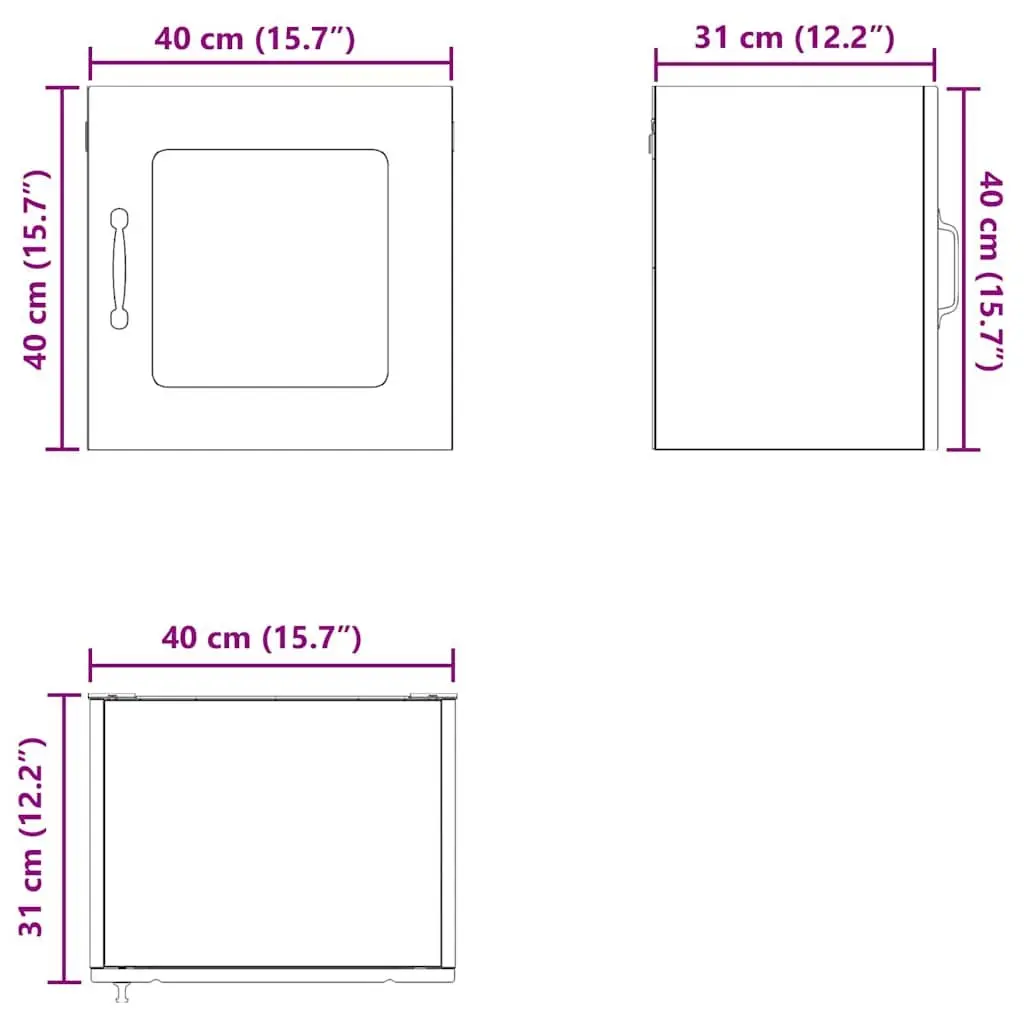 Wall Glass Cabinet Engineered Wood Kitchen Storage High Gloss White 40x31x40cm