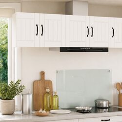 Rectangular Wall Cabinet 2-Piece Set in White Engineered Wood