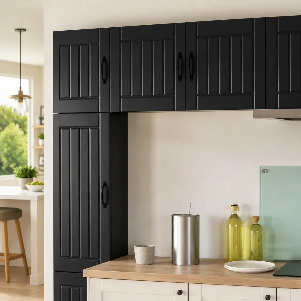 Wall Cabinet Set of 2 Black Engineered Wood 50 x 31 x 40 cm