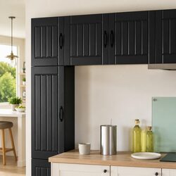 Engineered Wood Wall Cabinets, 2 Pieces in Black