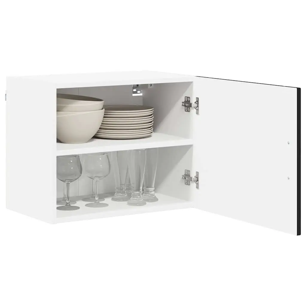 Wall Cabinet Set of 2 Black Engineered Wood 50 x 31 x 40 cm