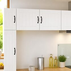 Wall-Mounted Cabinet with Dishwasher Panel in High Gloss White