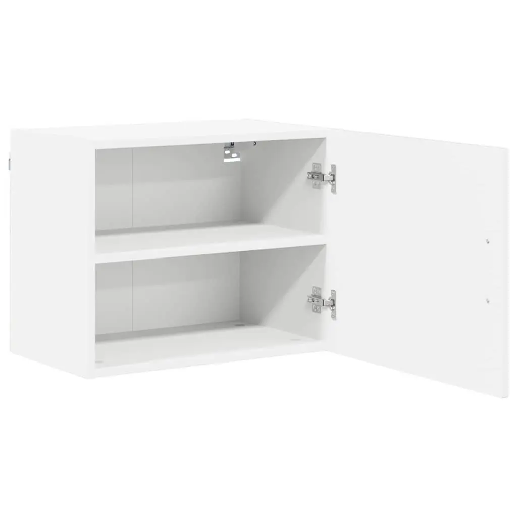 Wall Cabinet High Gloss White Rectangular 2 Piece Engineered Wood Kitchen Storage