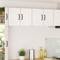 Wall-Mounted Kitchen Storage Cabinet Set in White