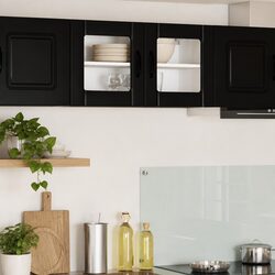 Engineered Wood Wall Glass Cabinet for Kitchen