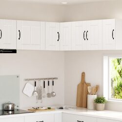 Corner Cabinet Kitchen Storage Unit in High Gloss White