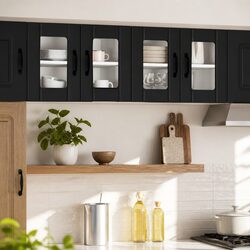 Rectangular Wall Glass Cabinet for Kitchen Use