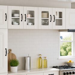Wall-Mounted Glass Cabinets with Engineered Wood Structure