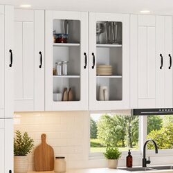 Rectangular Wall Glass Cabinet for Kitchen Organization