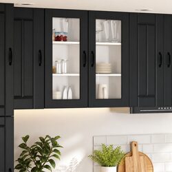 Engineered Wood Wall Glass Cabinet for Kitchen