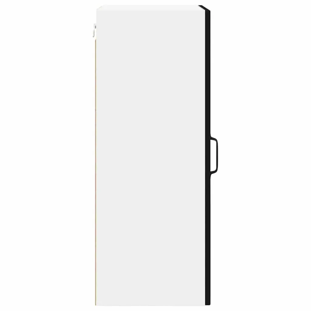 Wall Glass Cabinet Modern Kitchen Storage Engineered Wood 40 x 31 x 80 cm Black