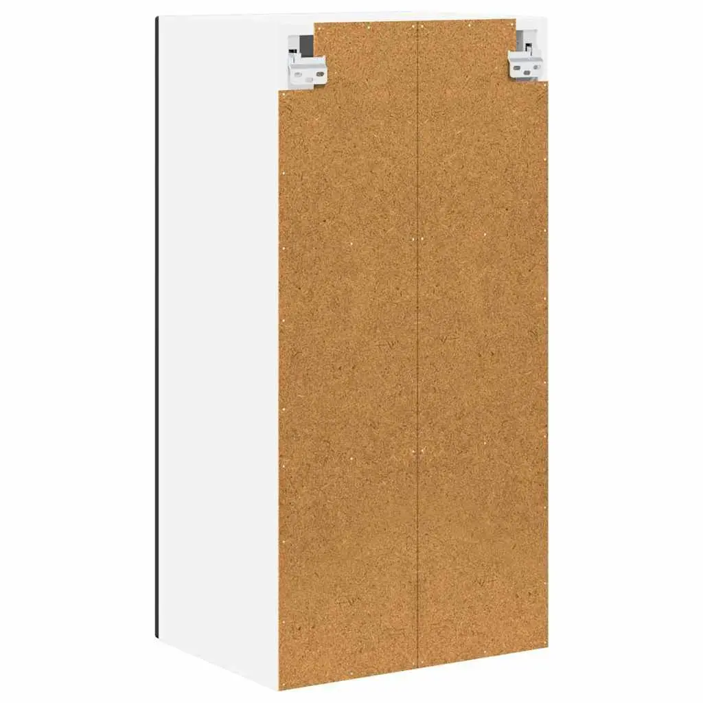 Wall Glass Cabinet Modern Kitchen Storage Engineered Wood 40 x 31 x 80 cm Black