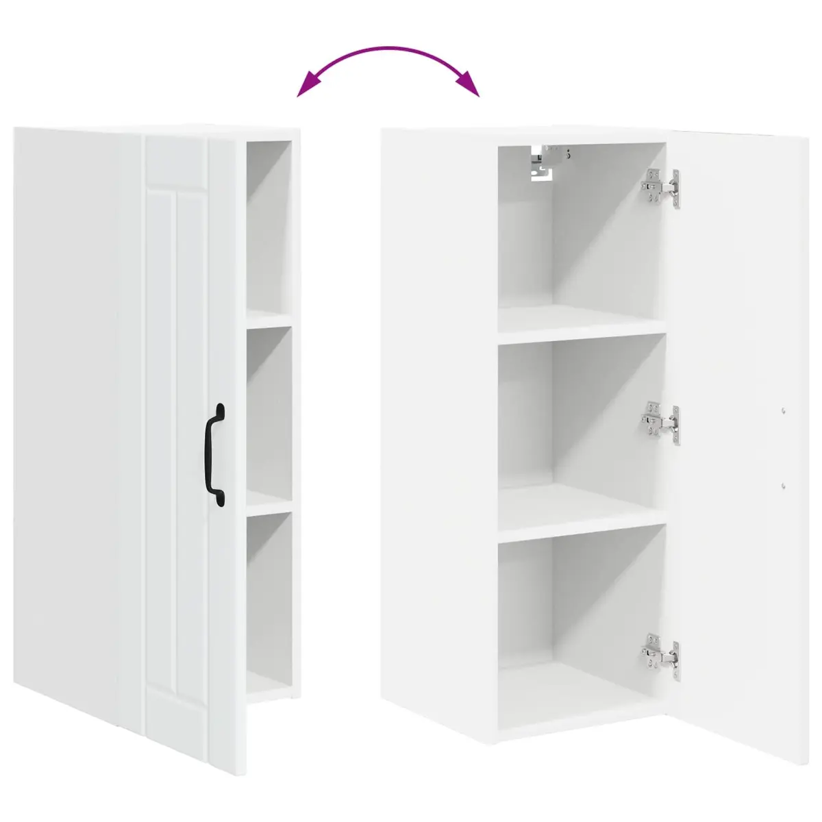 Wall Cabinet Kitchen Storage White Engineered Wood Modern 30 x 31 x 80 cm