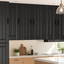 Engineered Wood Wall Cabinets Set Black 30 x 31 x 80 cm