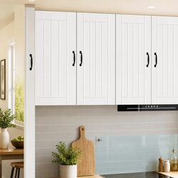 White Wall Cabinet for Kitchen Storage with Dishwasher Panel