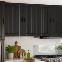 Engineered Wood Black Kitchen Wall Cabinet 40x31x80cm
