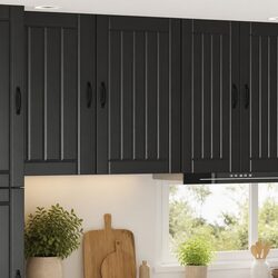 Functional Black Engineered Wood Wall Cabinet