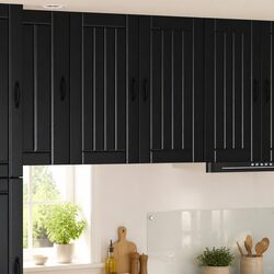 Engineered Wood Wall Cabinet Kitchen Storage Black 80x31x80cm