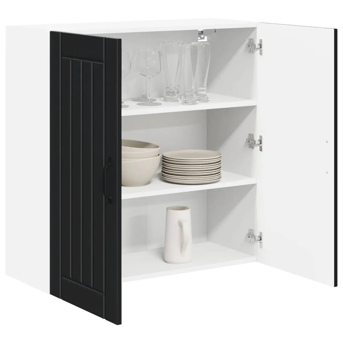 Wall Cabinet Storage Modern Black Engineered Wood 80x31x80cm Dishwasher Panel