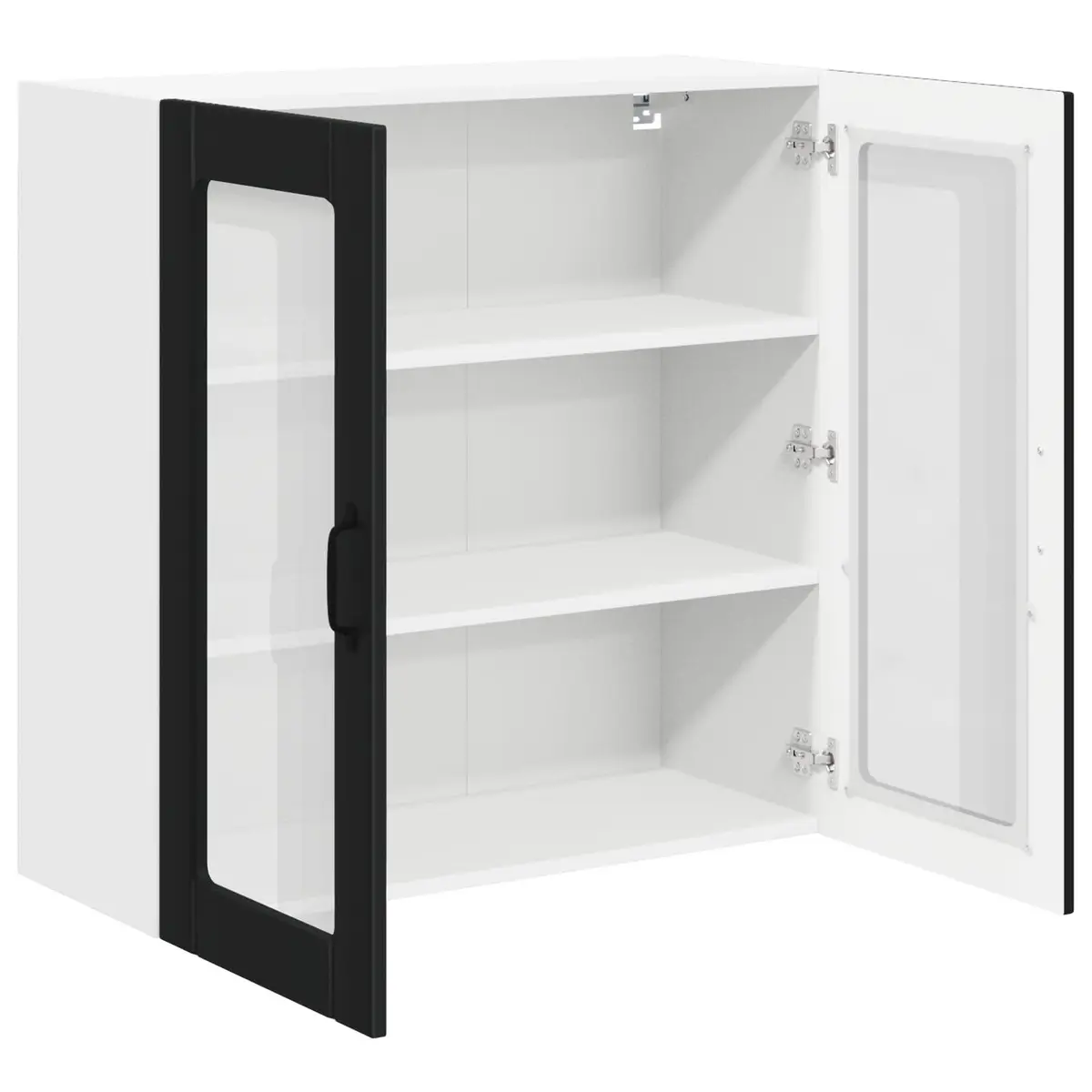 Wall Glass Cabinet Modern Engineered Wood 80x31x80cm Black