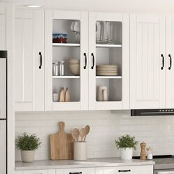 Wall-Mounted Glass Cabinet in High Gloss White