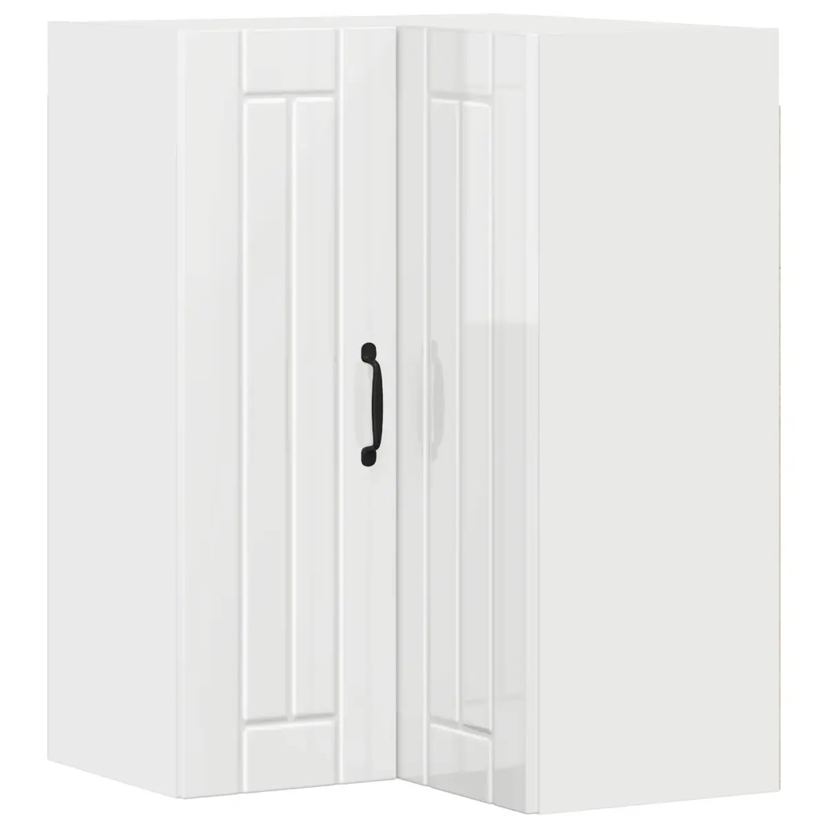 Wall Corner Cabinet Modern High Gloss White Engineered Wood 57x57x80 cm