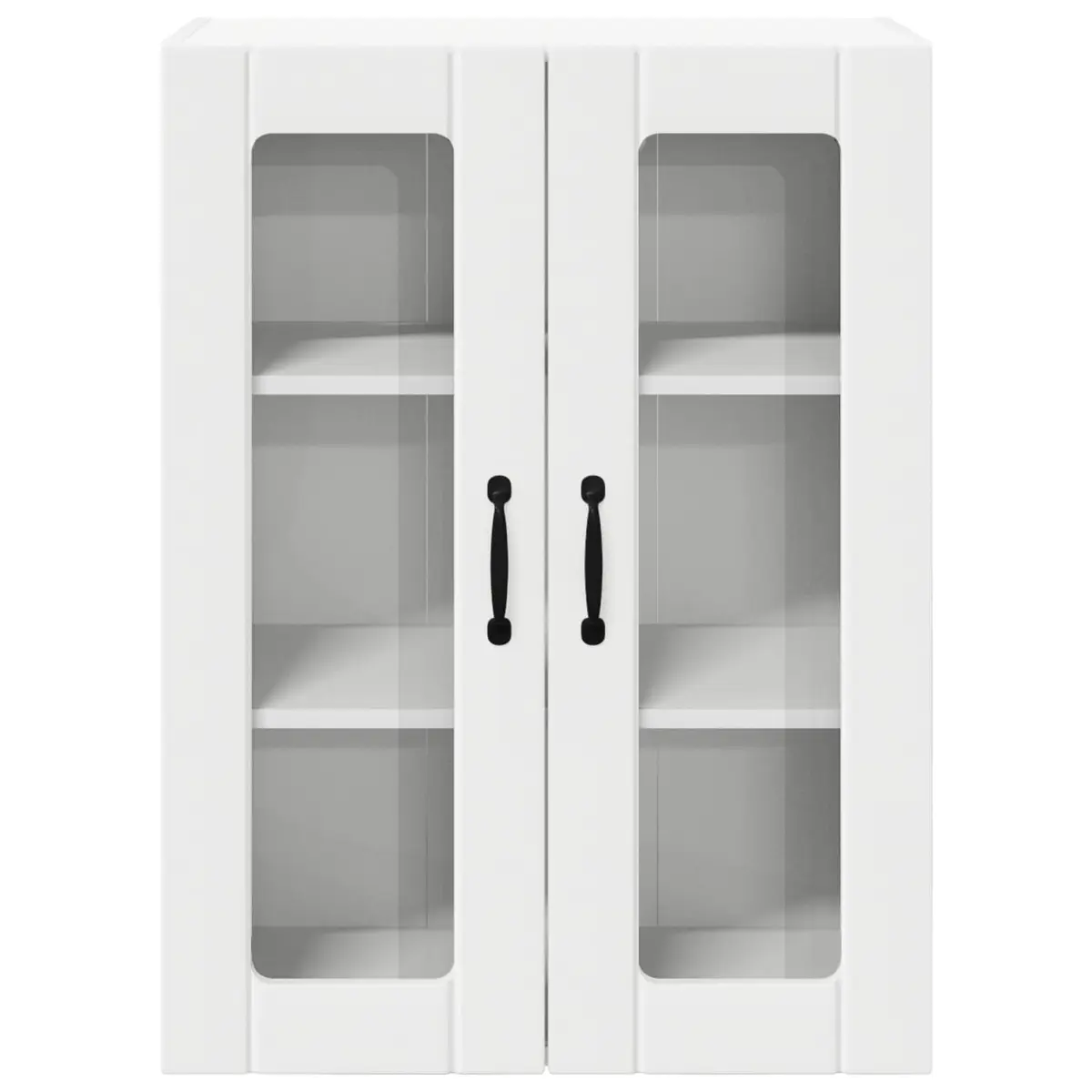 Wall Cabinet Modern Glass Front Engineered Wood 60 x 31 x 80 cm White