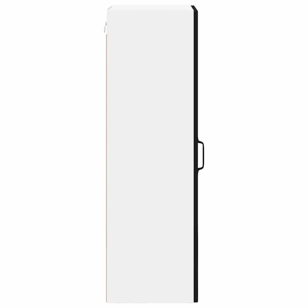 Wall Glass Cabinet Modern Engineered Wood Rectangular Black