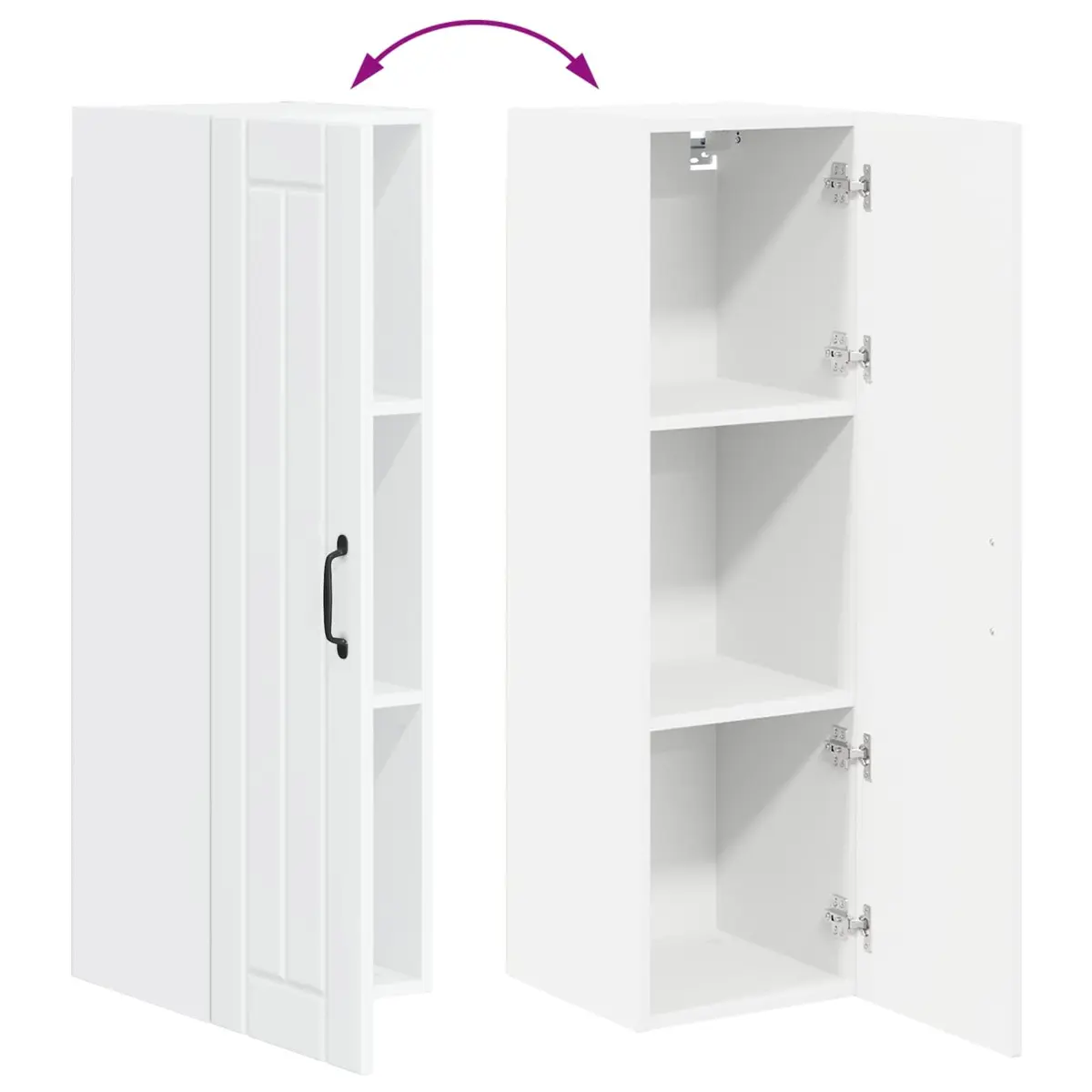 Wall Cabinet Modern High Gloss White 30 x 31 x 100 cm